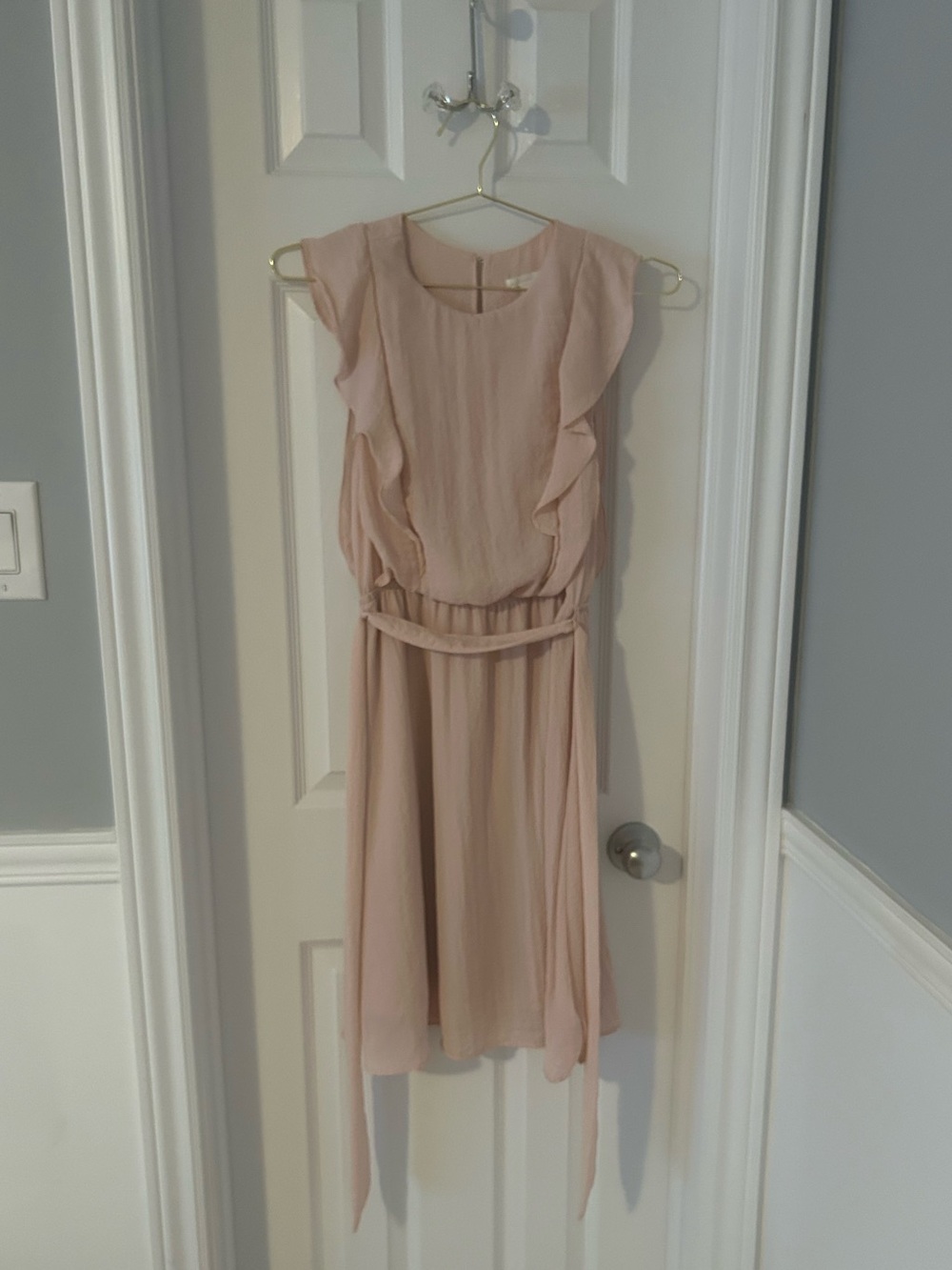 Flutter-Sleeve Blush Midi Dress - H&M